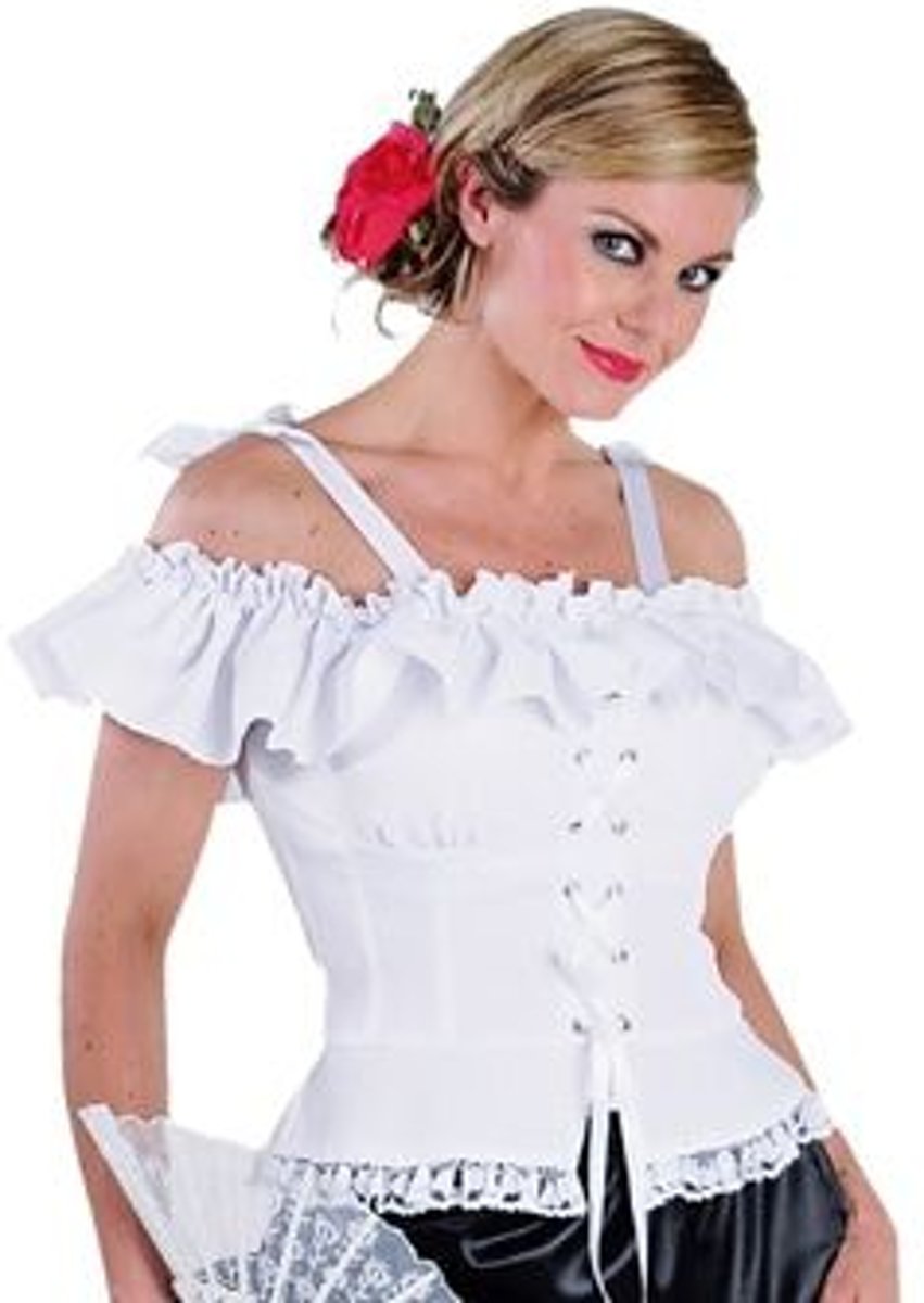 Boeren Tirol & Oktoberfest Kostuum | Verleidelijke Dirndl Blouse Angelica Vrouw | Large | Bierfeest | Verkleedkleding